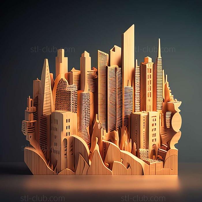 3D model city skyline (STL)